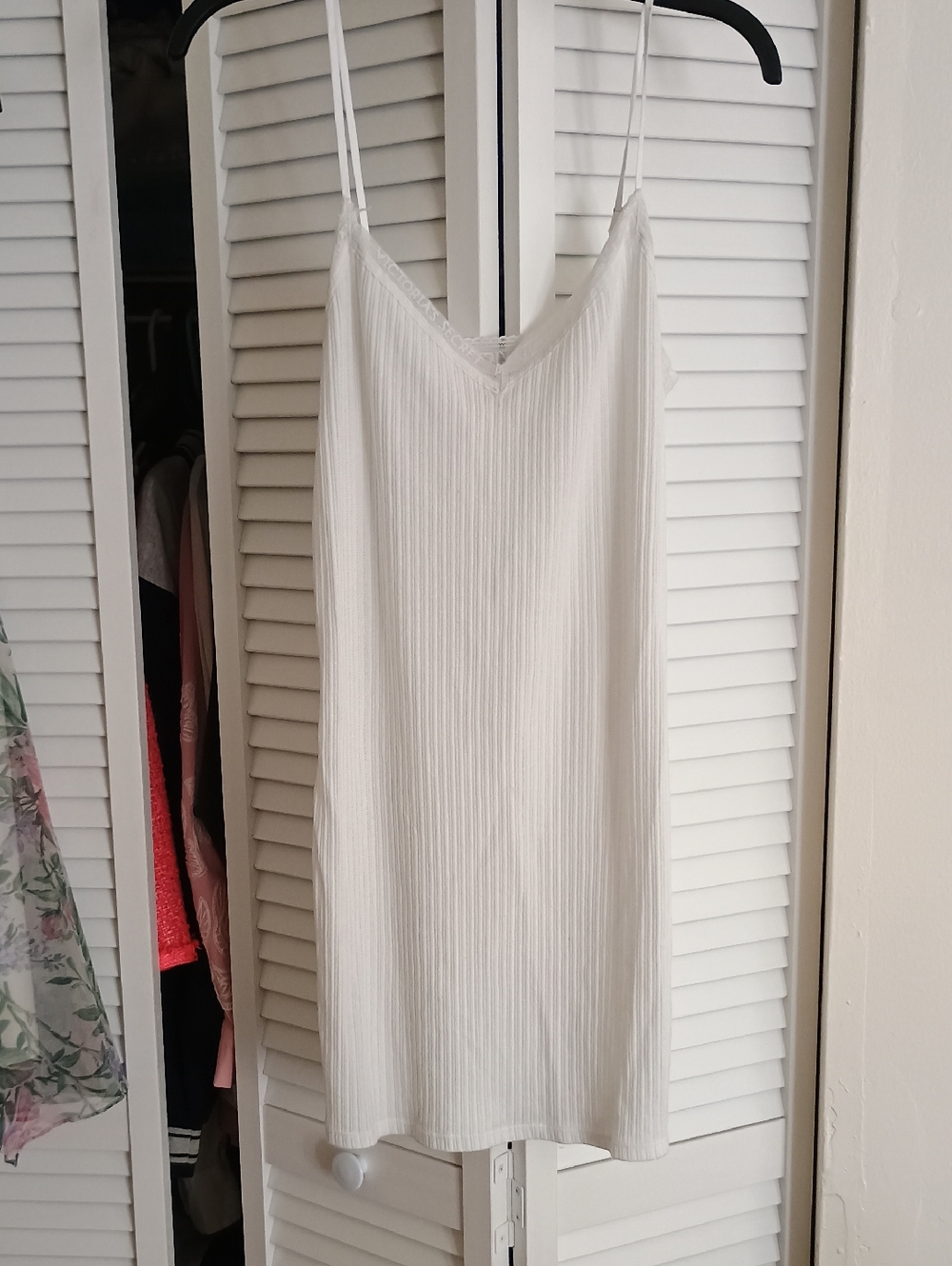 Victoria's Secret White Ribbed Slip